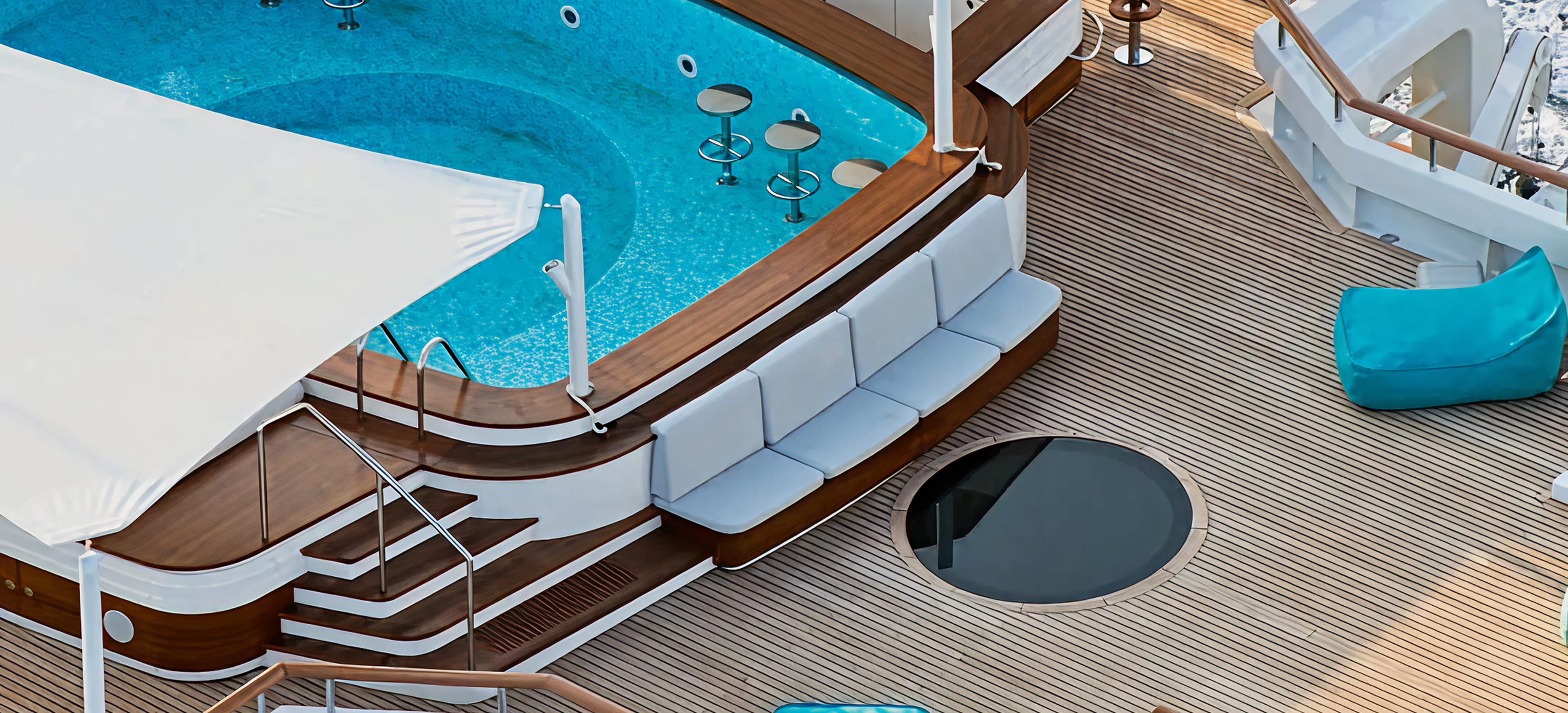 superyacht wood pool deck image