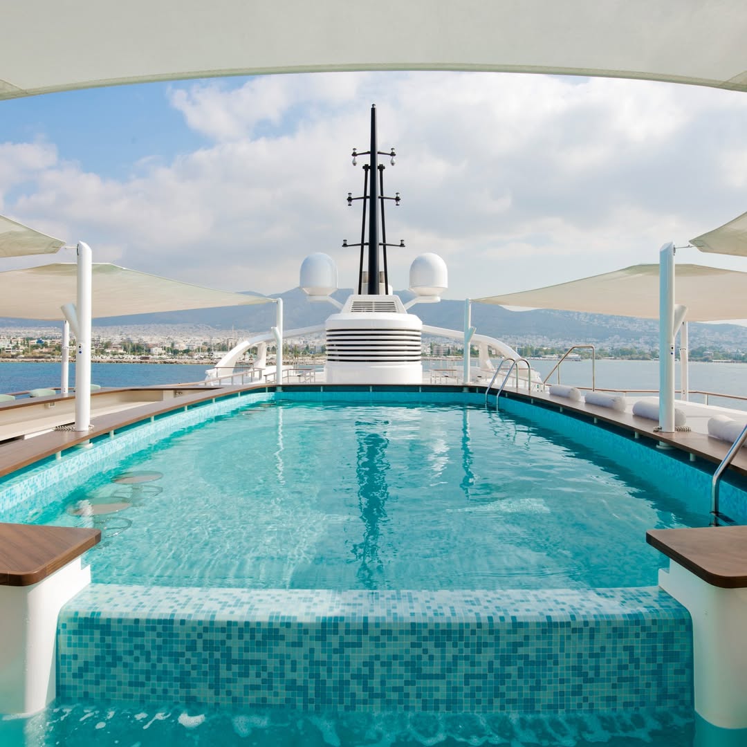 superyacht wood pool deck image