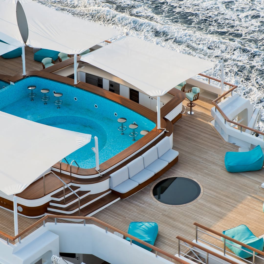 superyacht wood pool deck image