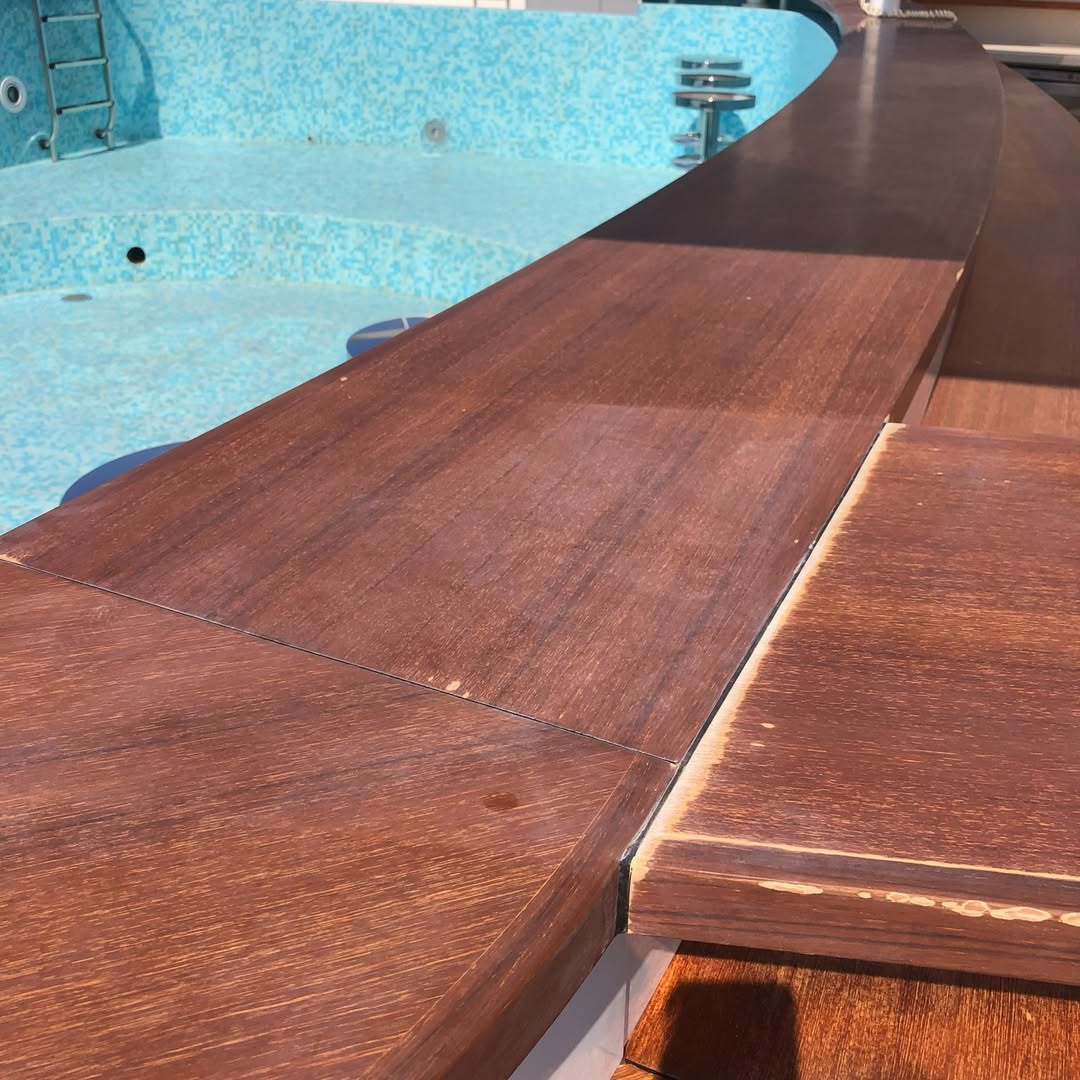 before picture superyacht wood pool deck image