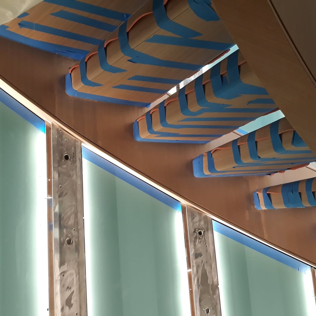 before picture of scluptural staircase touch up image