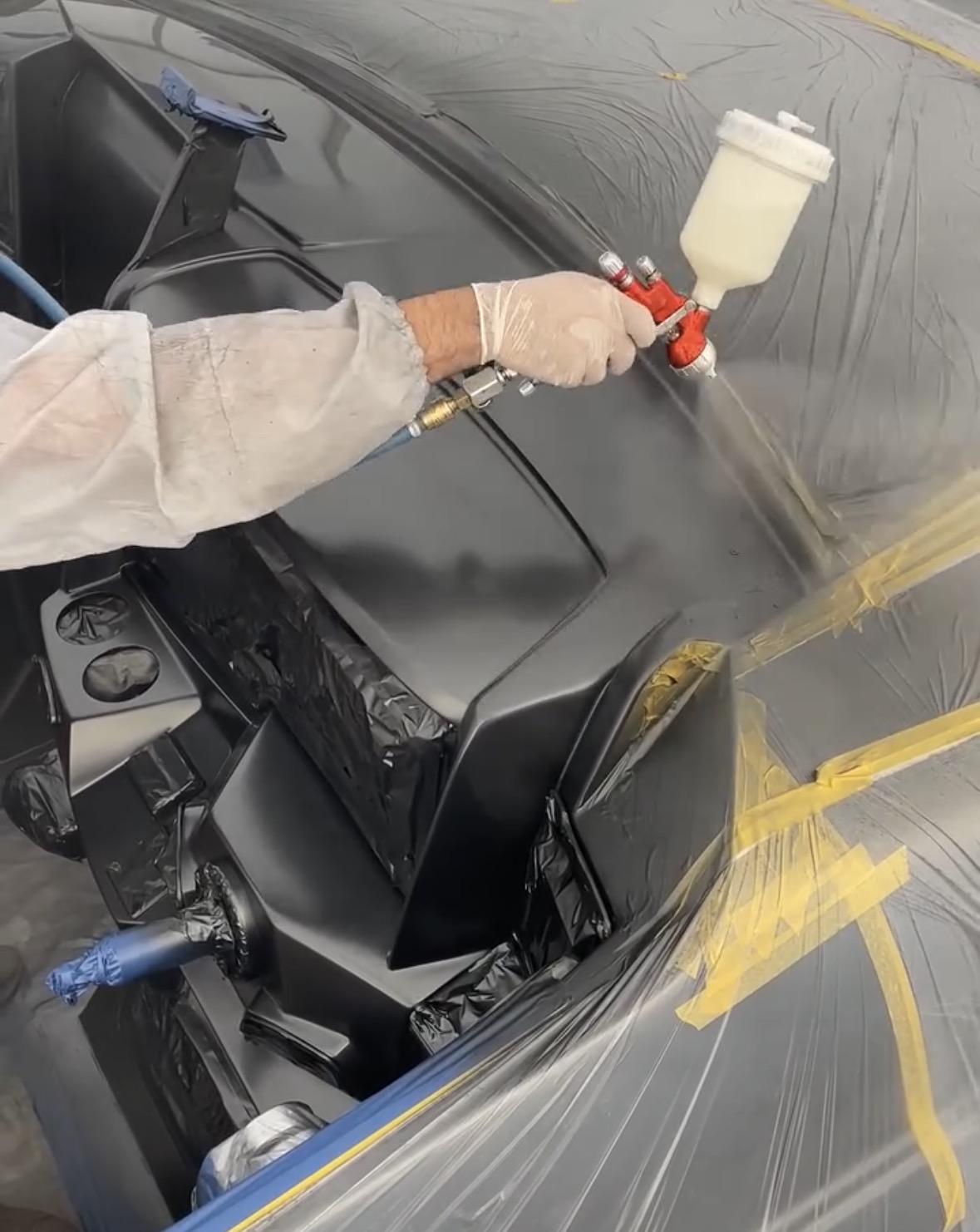 hand painting over a black surface image